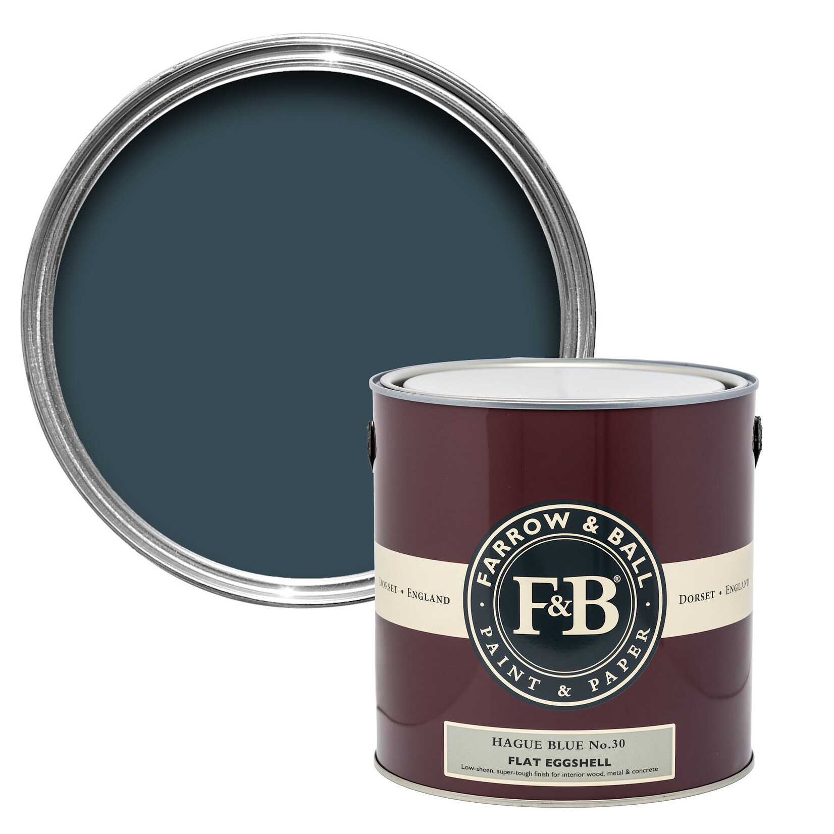 Farrow and Ball US Gallon Flat Eggshell Hague Blue No.30