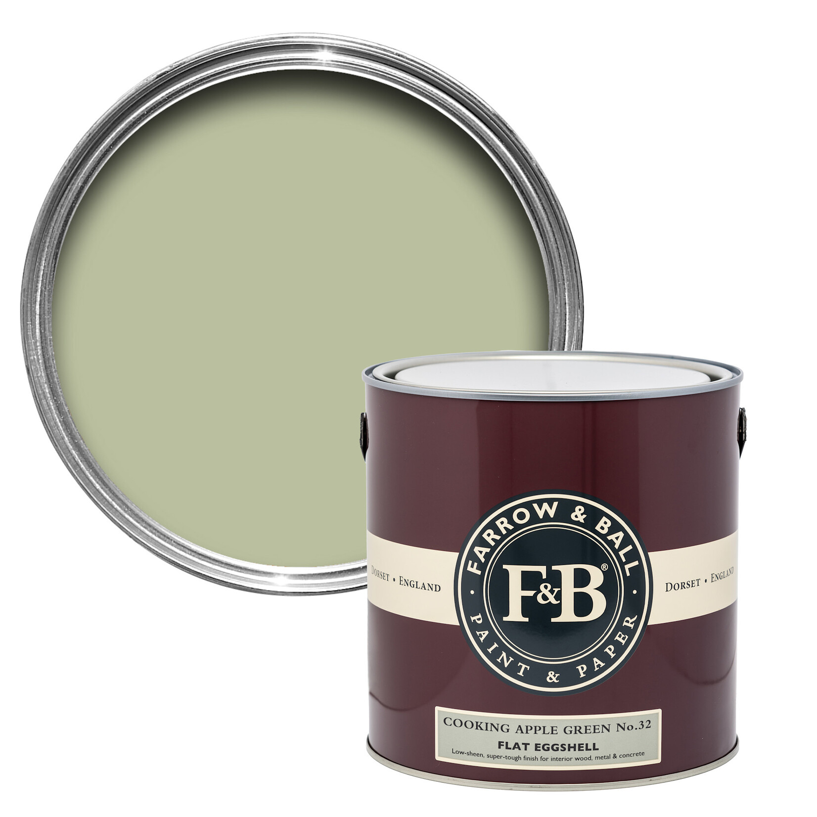 Farrow and Ball US Gallon Flat Eggshell Cooking Apple Green No.32