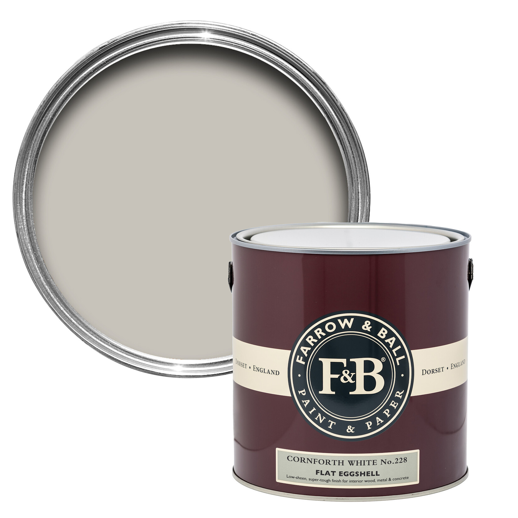 Farrow and Ball US Gallon Flat Eggshell Cornforth White No.228
