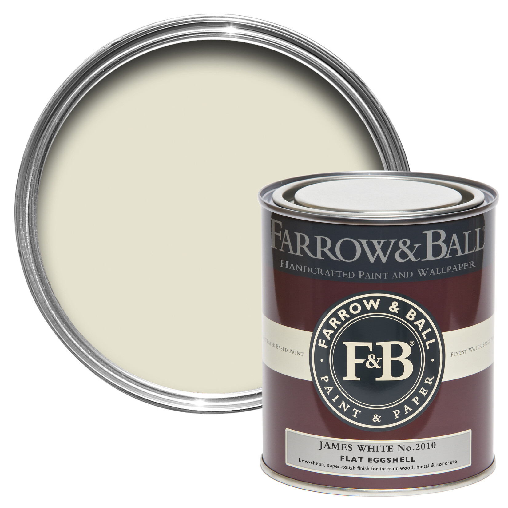 Farrow and Ball 750ml Flat Eggshell James White No.2010