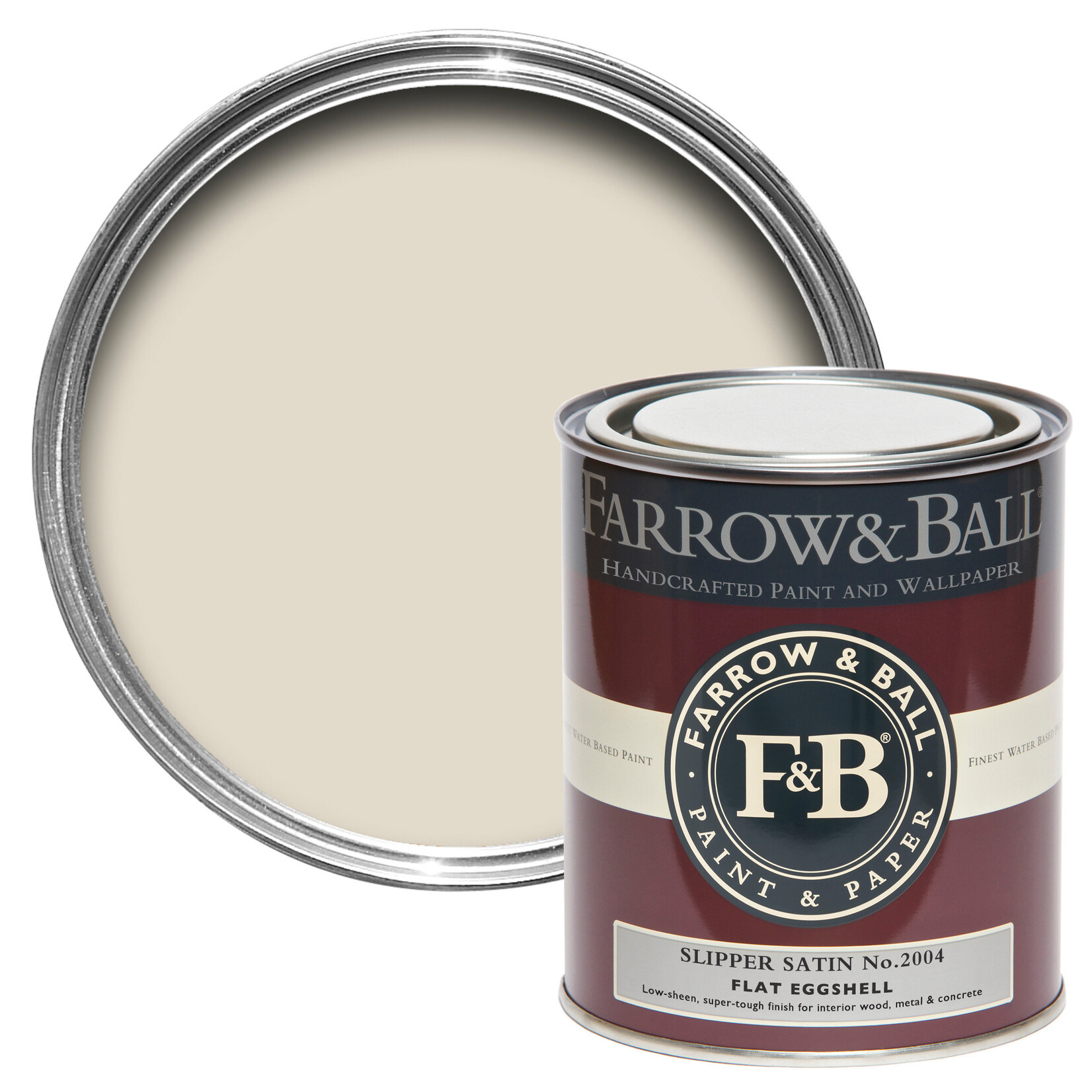 Farrow and Ball 750ml Flat Eggshell Slipper Satin No.2004