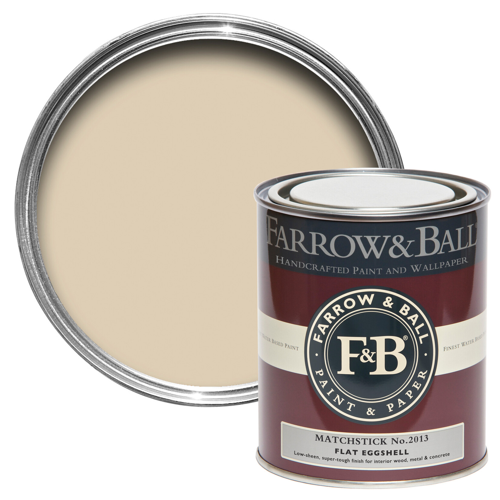 Farrow and Ball 750ml Flat Eggshell Matchstick No.2013