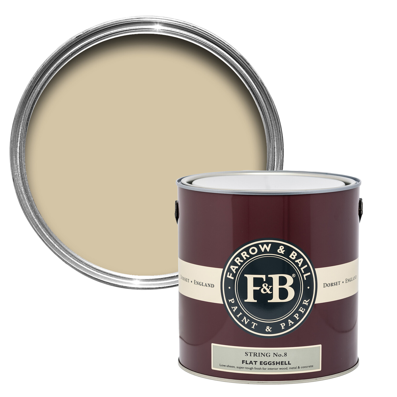 Farrow and Ball US Gallon Flat Eggshell String No.8