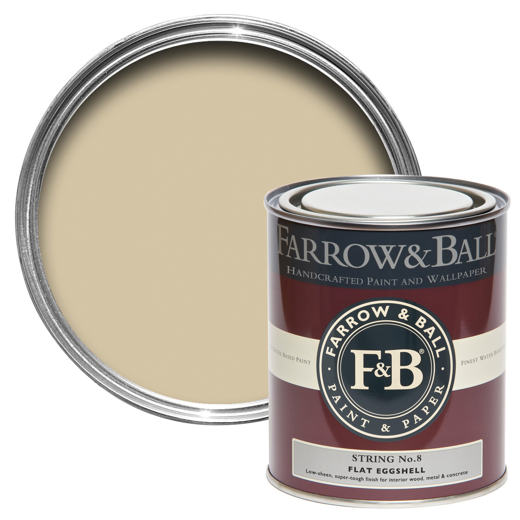 Farrow and Ball 750ml Flat Eggshell String No.8