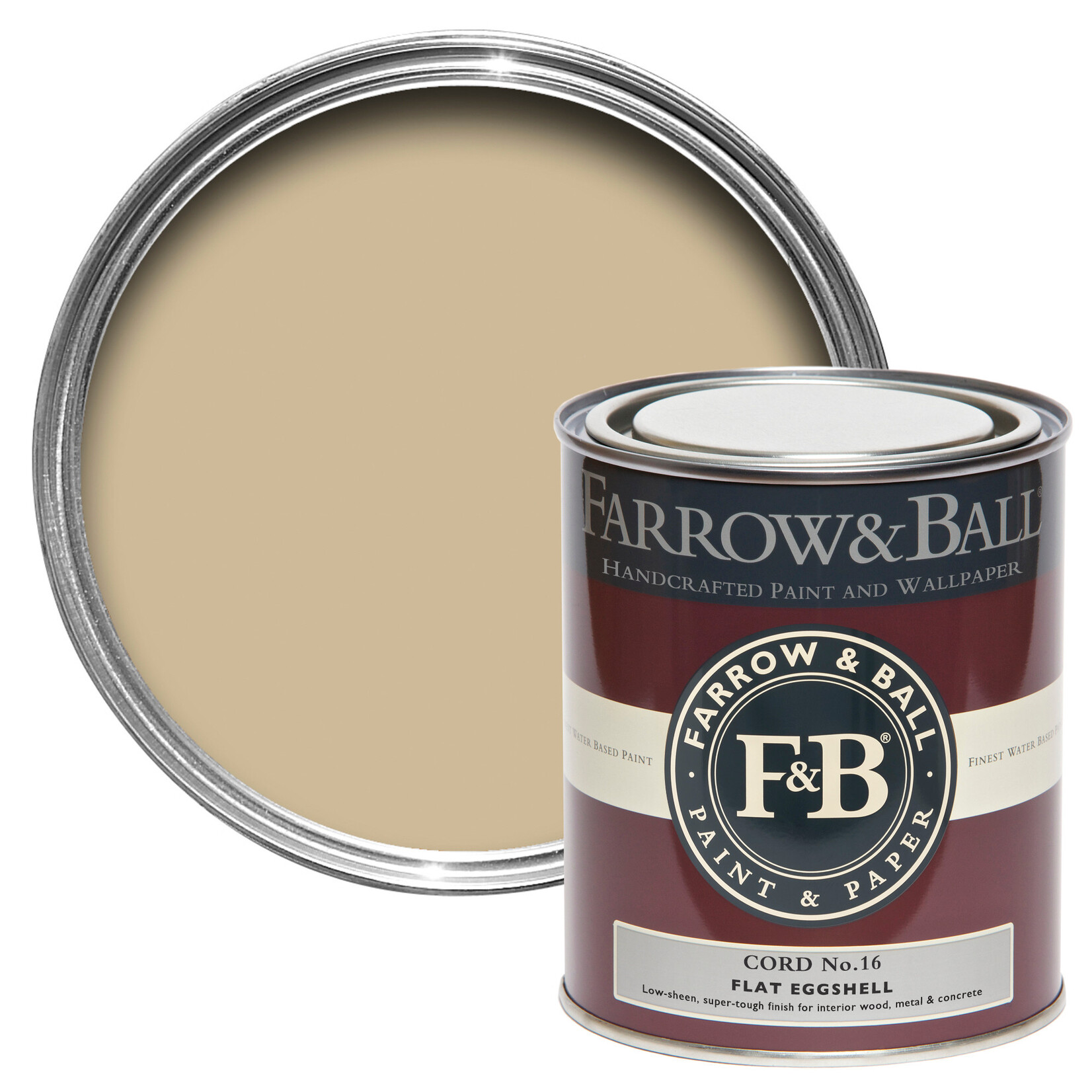 Farrow and Ball 750ml Flat Eggshell Cord No.16