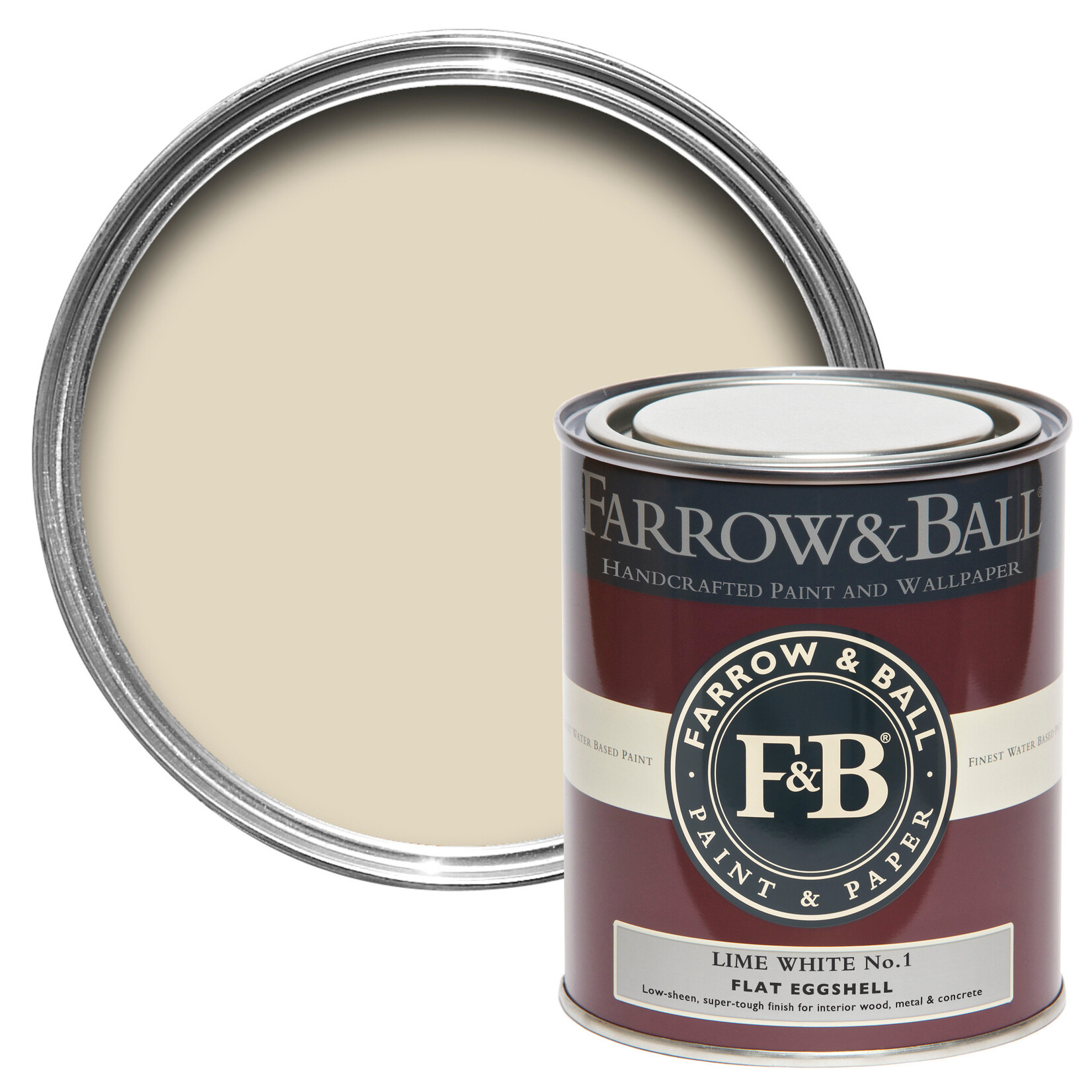 Farrow and Ball 750ml Flat Eggshell Lime White No.1