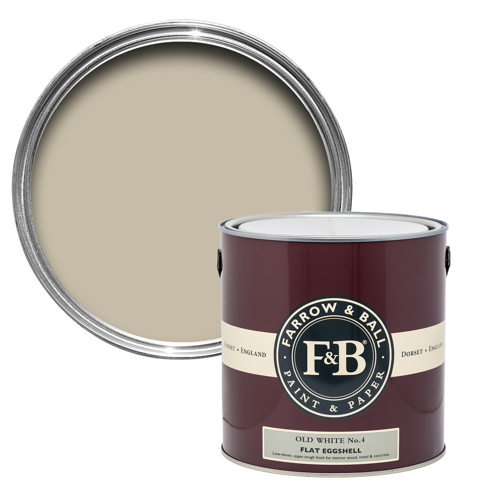Farrow and Ball US Gallon Flat Eggshell Old White No.4
