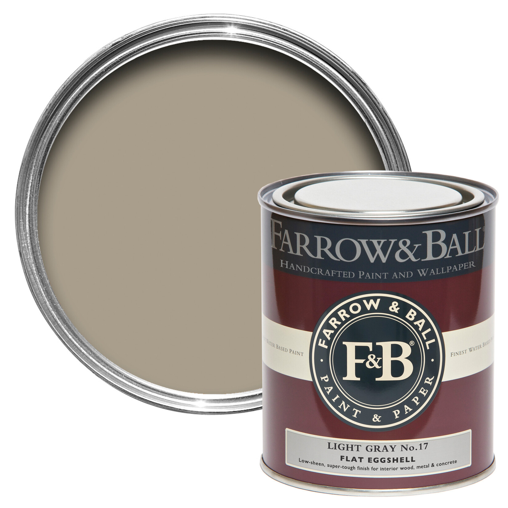 Farrow and Ball 750ml Flat Eggshell Light Gray No.17