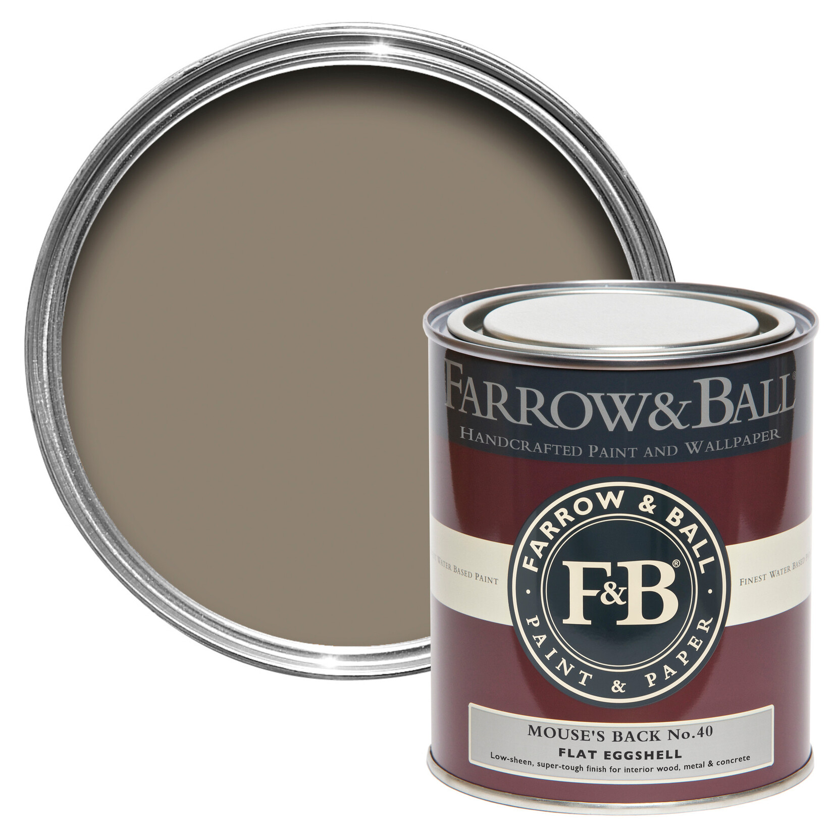 Farrow and Ball 750ml Flat Eggshell Mouse's Back No.40