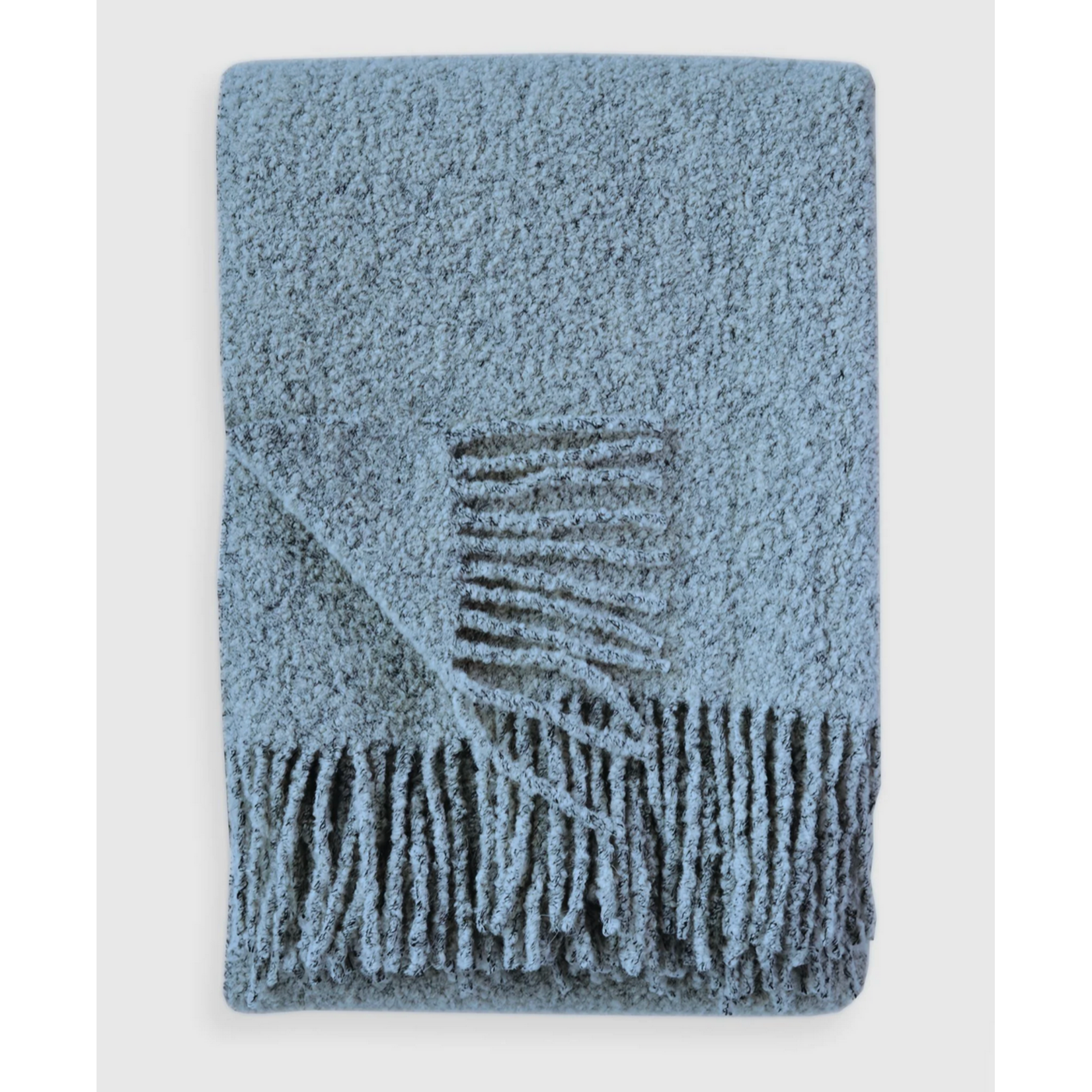 Linen Way Baldwin Dusty Blue Melange Boucle Throw 55"x78"