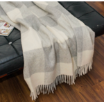 Linen Way St. Louis Alpaca Wool Throw in Ivory & Smoke 55" x 78"