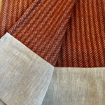 Linen Way Hawthorne Herringbone Rust Throw with Linen border 50" x70"