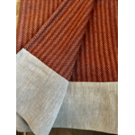 Linen Way Hawthorne Herringbone Rust Throw with Linen border 50" x70"