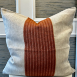 Linen Way Hawthorne Herringbone Rust and Linen Cushion  22" x 22"