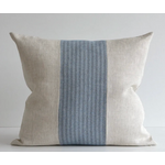 Linen Way Hawthorne Herringbone Sky blue and Linen Cushion  22" x 22"