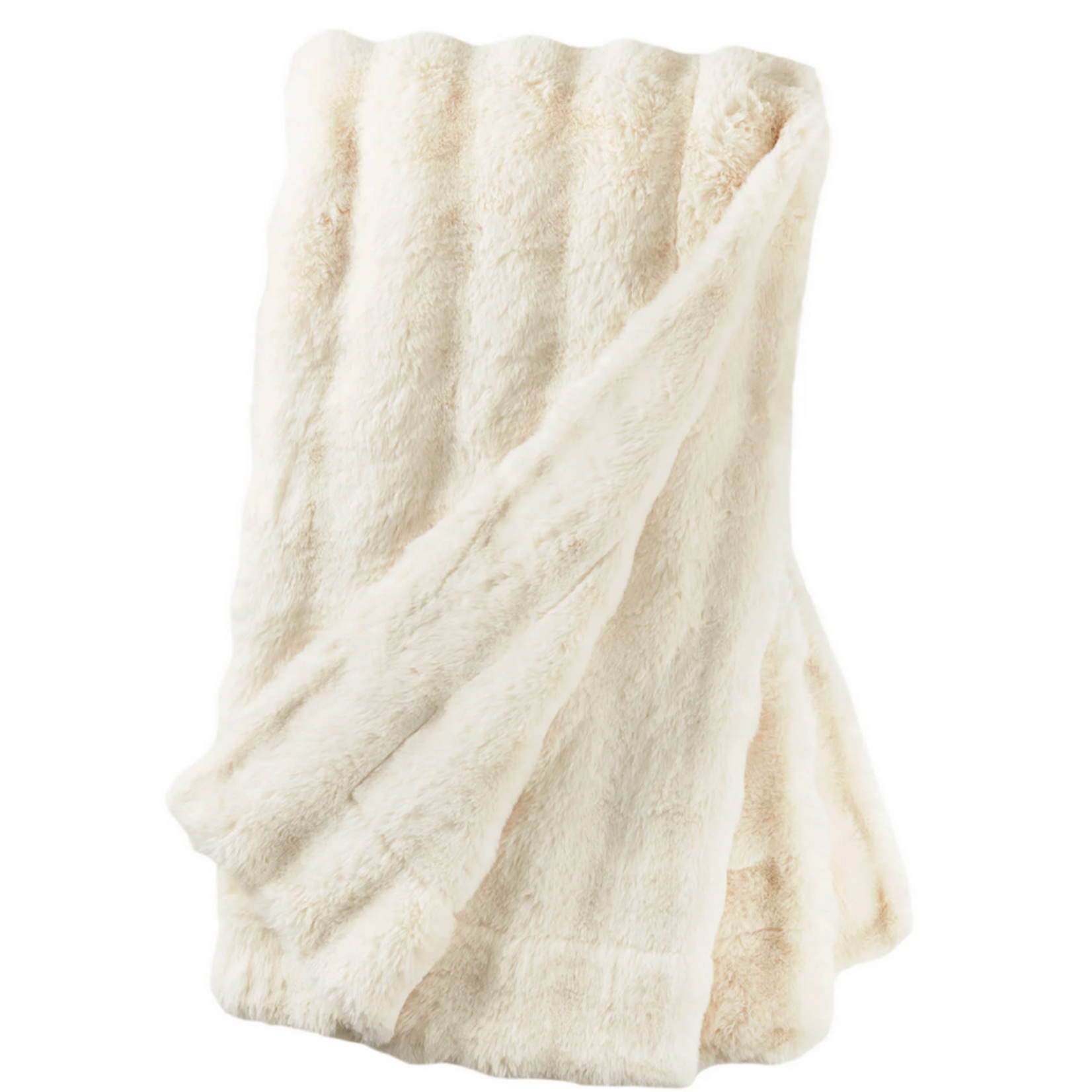 Dash & Albert Fab Faux Throw Ivory 50"x70"