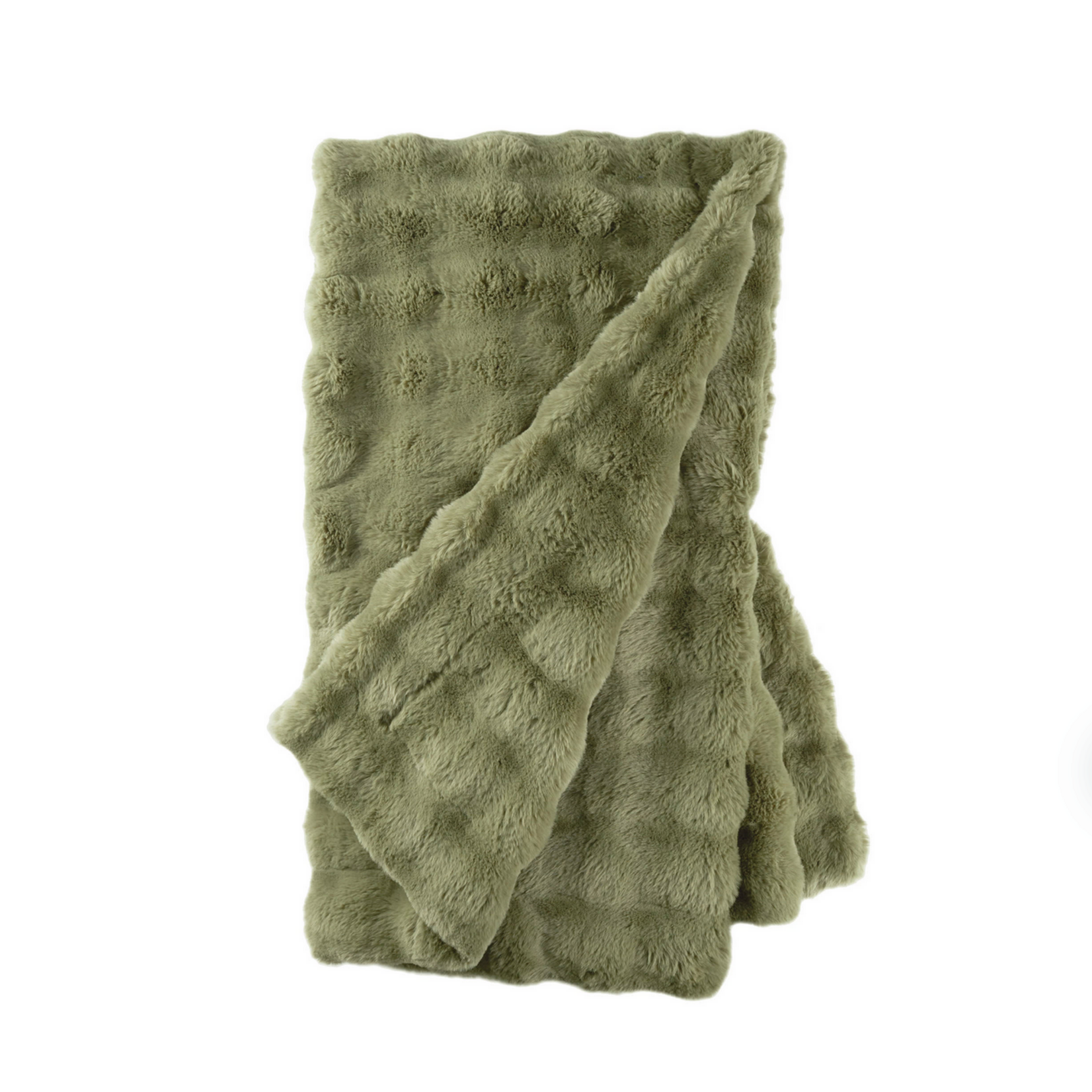 Dash & Albert Fab Faux Throw  Olive 50"x70"