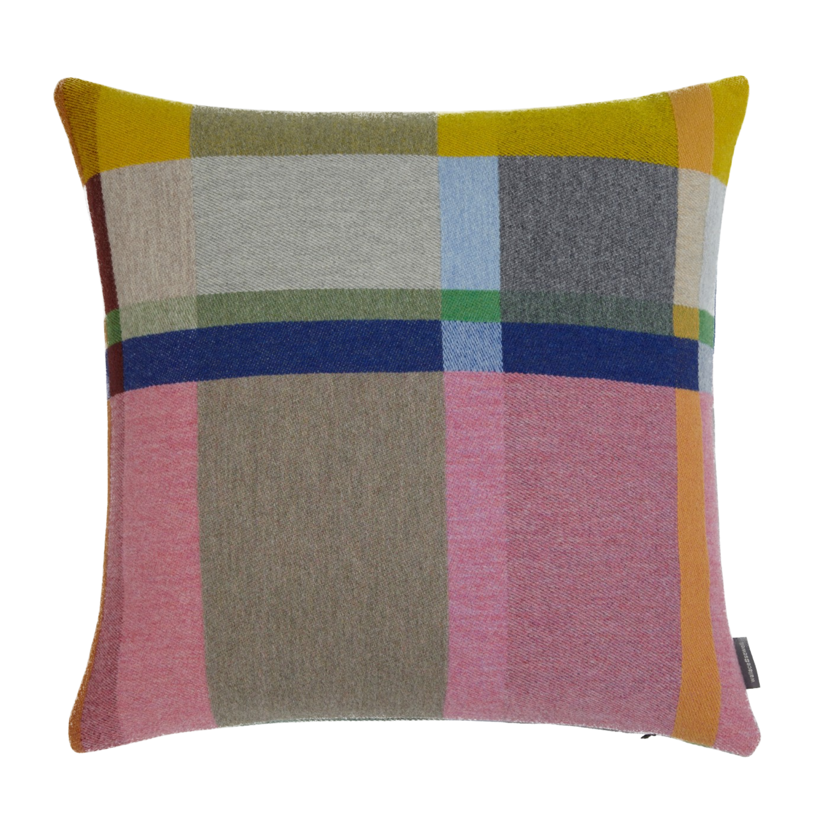 Wallace Sewell W&S Lloyd 100% Lambswool Pink & Mint Cushion Cover 20x20
