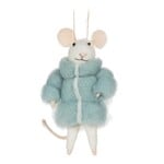 Mouse in Puffy Parka Ornament-Blu-4.5"H
