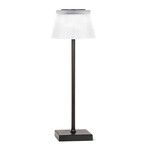 Fluted Frost Shade LED Outdoor Table Lamp-15"H
