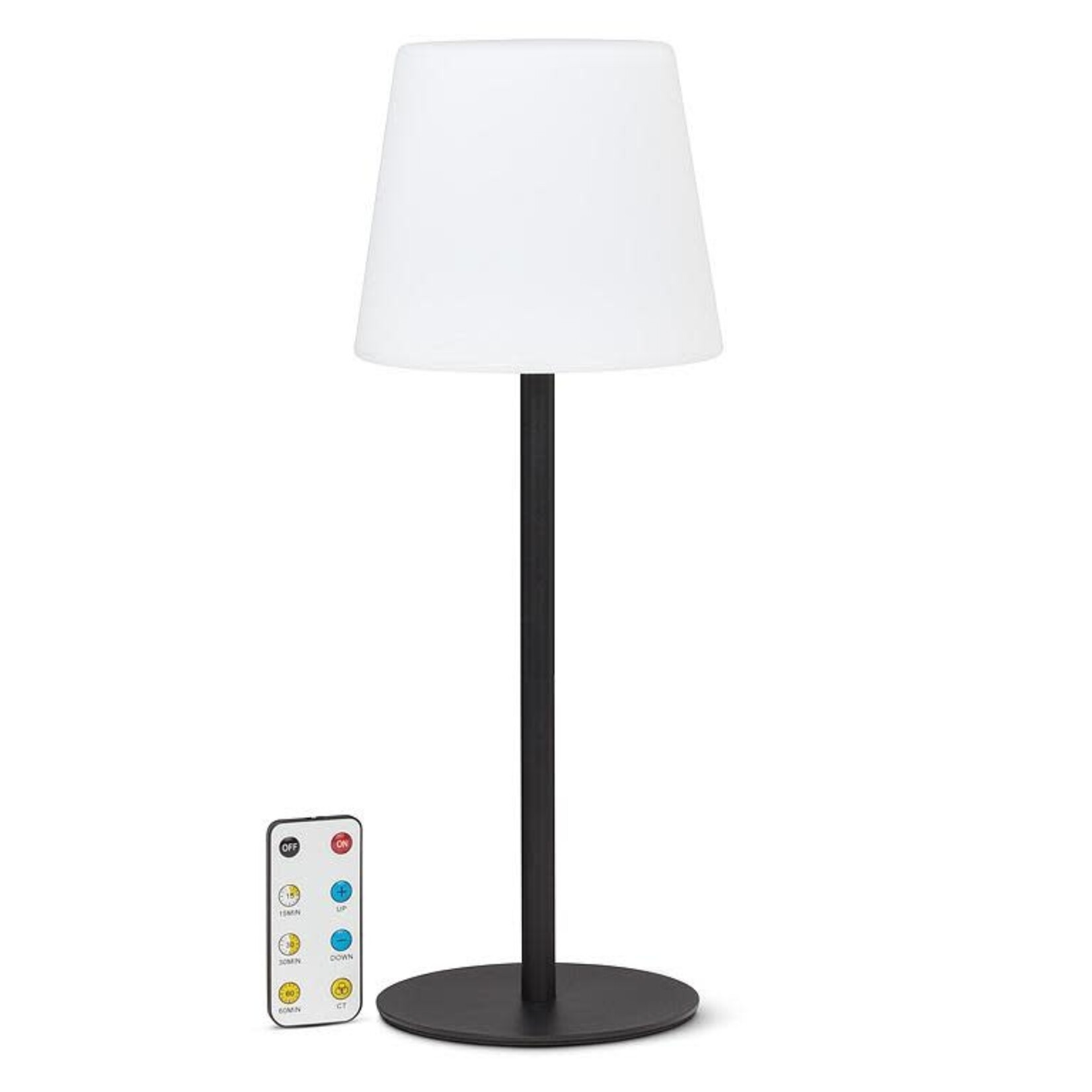 Outdoor LED Table Light w/Remote-16"H-Blk