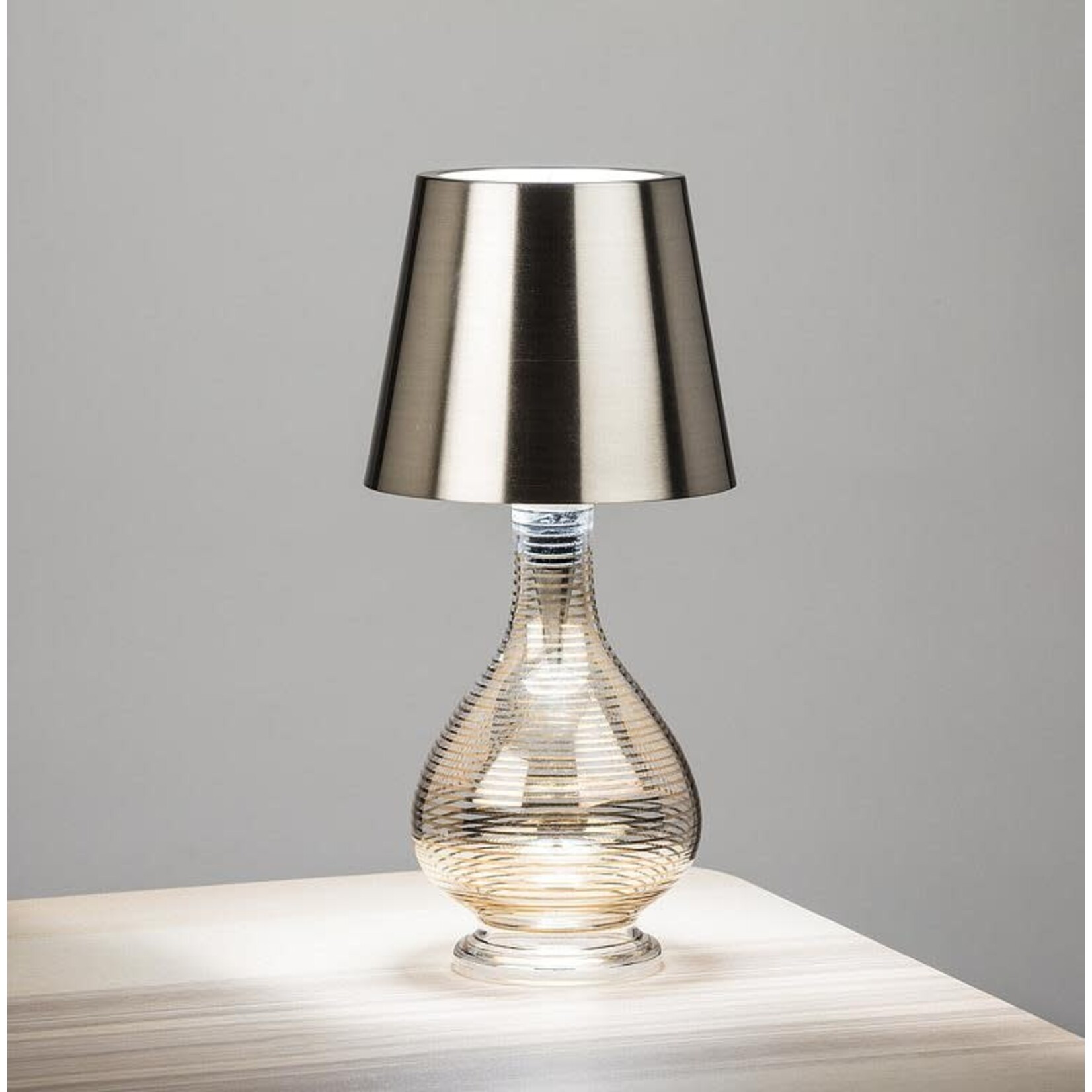 Classic Shade LED Bottle Stopper Light-5"H-Sil