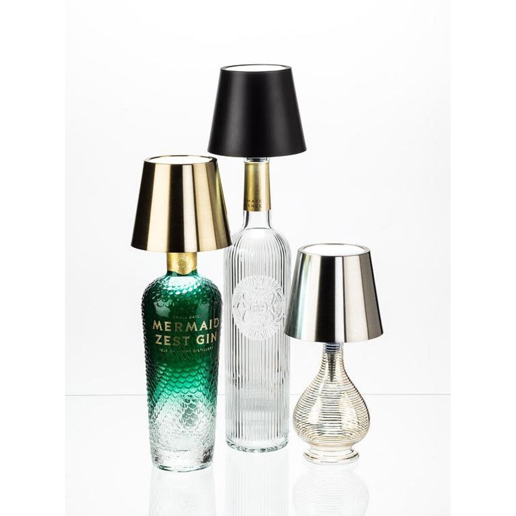 Classic Shade LED Bottle Stopper Light-5"H-Sil