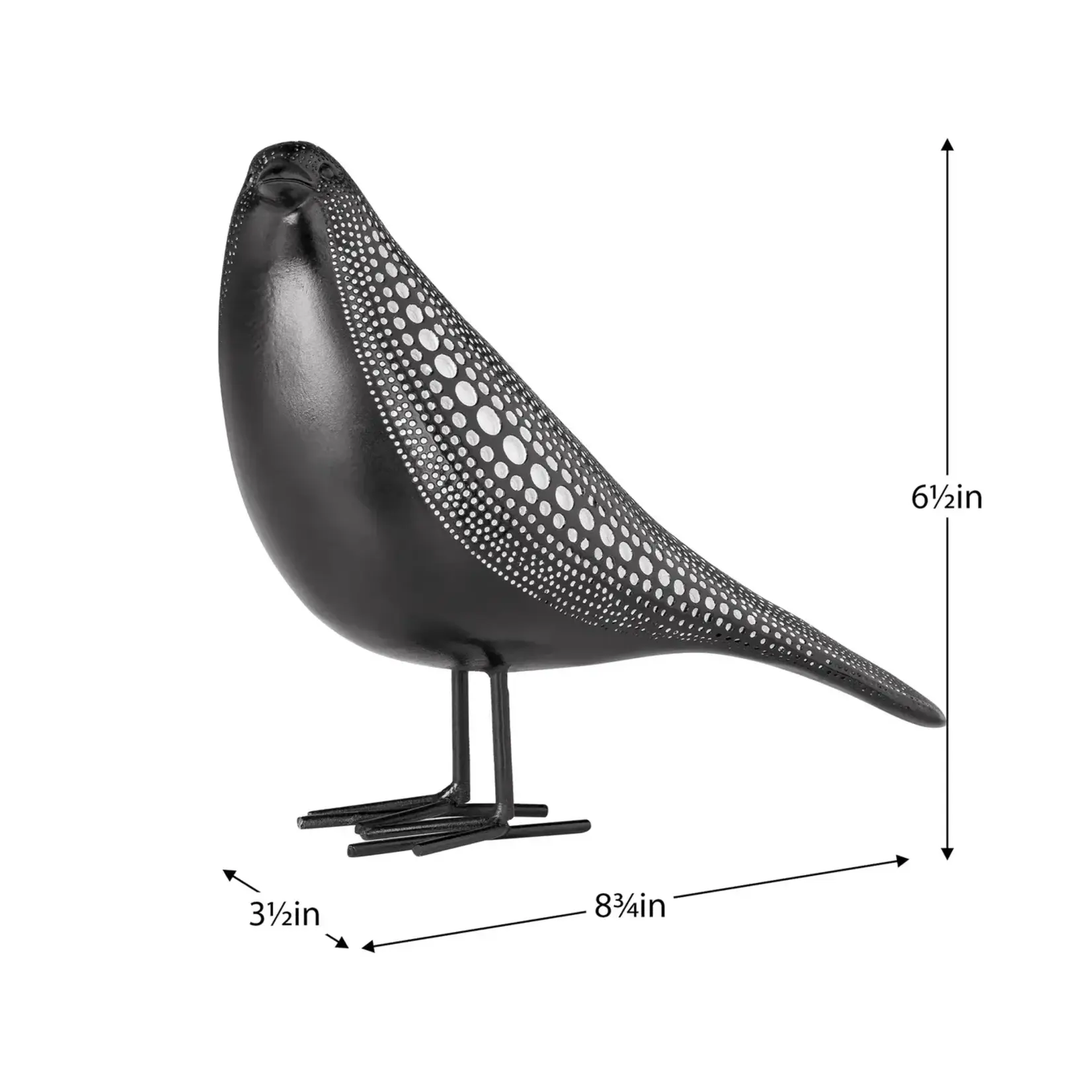 Debossed Dotted Standing Bird - Black