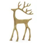 Reindeer Gold Nickel Plated Aluminum 12 Inch Tall Decor Sculpture