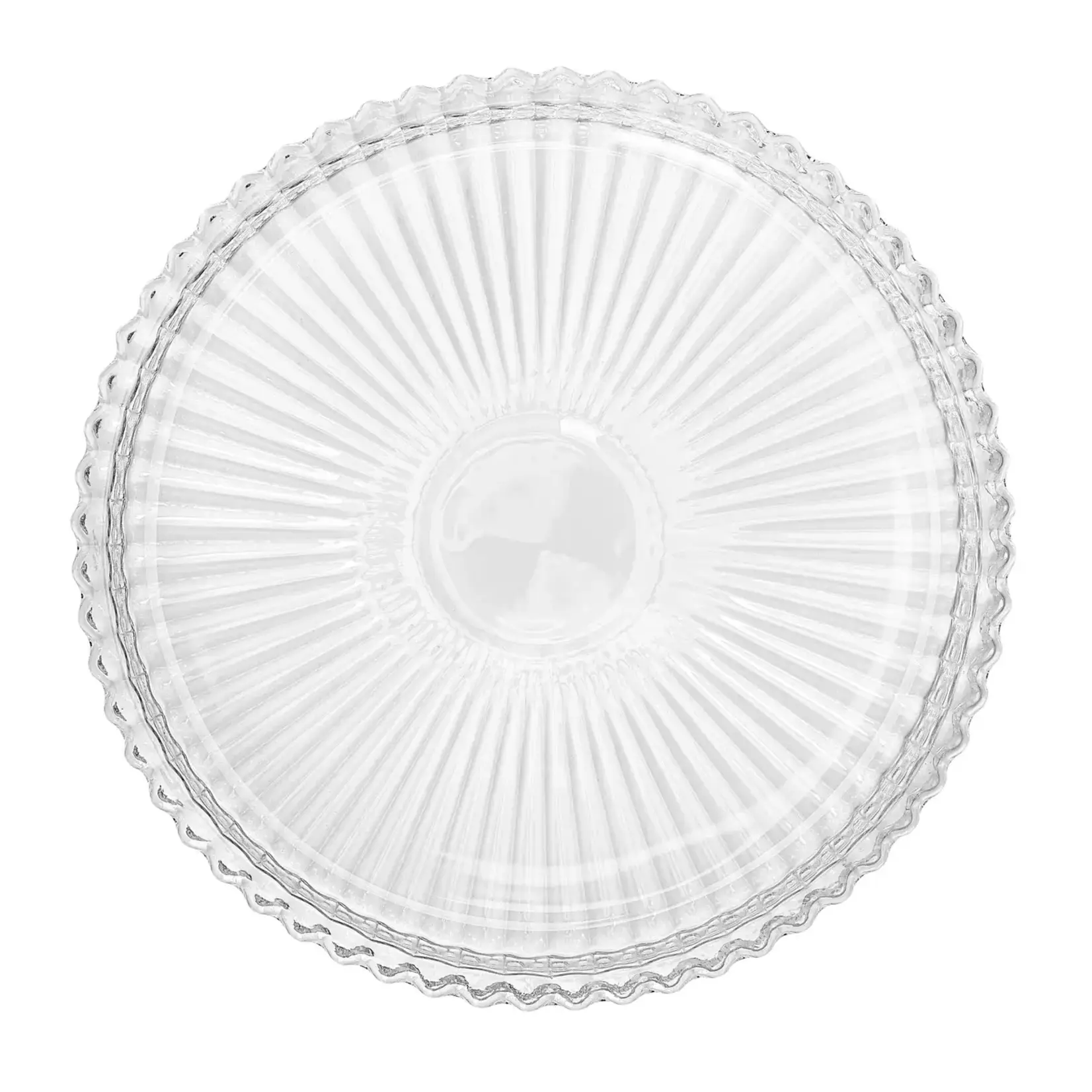 Anya Faceted Glass Four Piece 3.75 Inch Diameter Candle Plates / Coasters Set