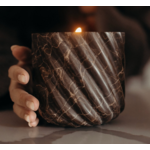 Last Candle Co. Brown Emperador Marble Roped Refillable Vessel