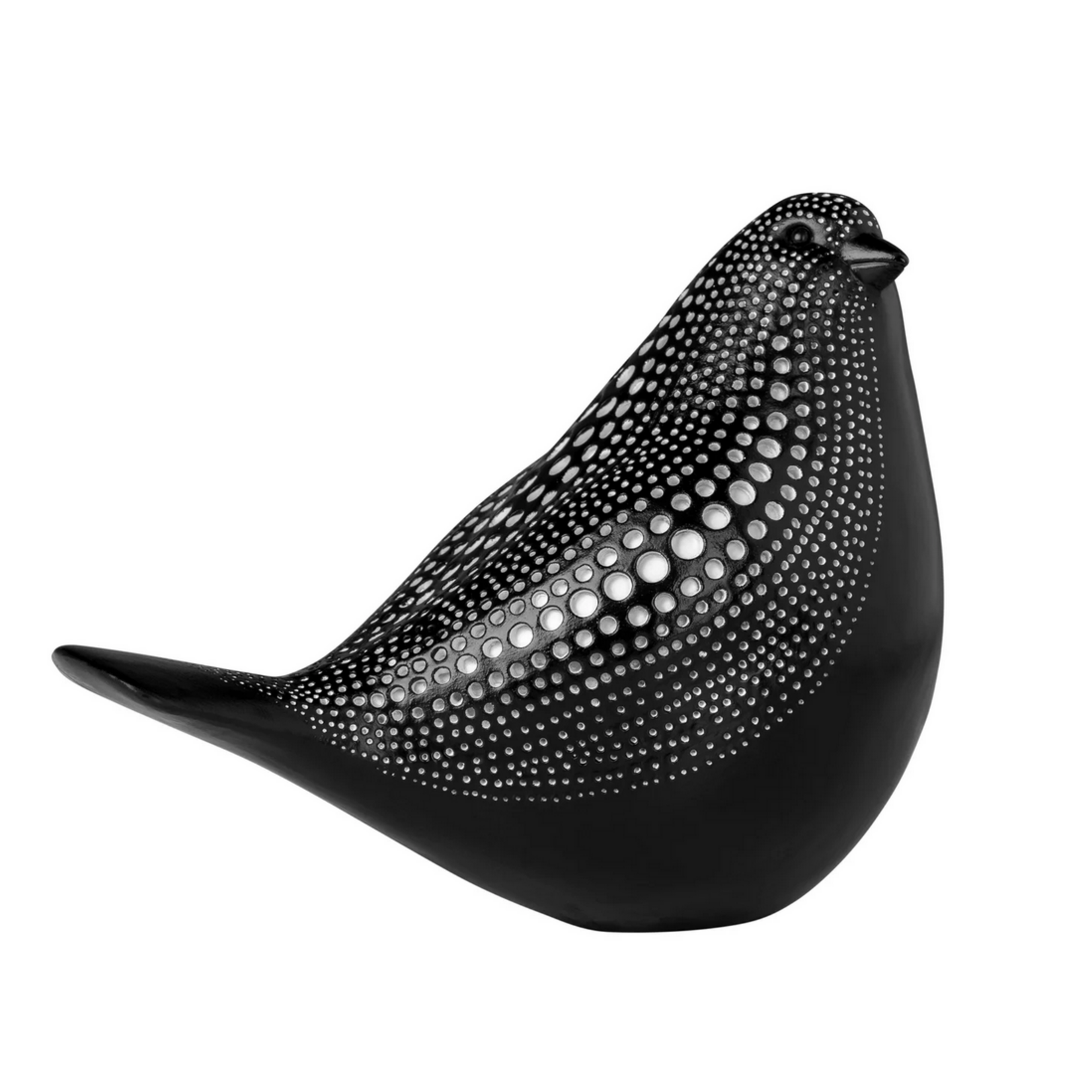 Debossed Dotted Sitting Bird Black