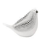 Debossed Dotted Sitting Bird - White