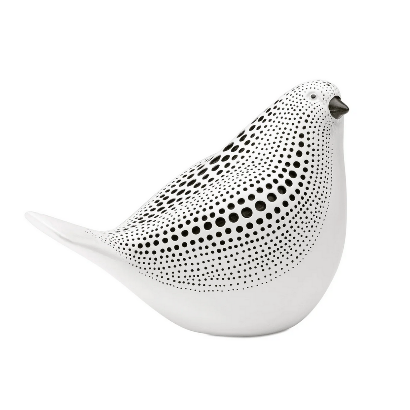Debossed Dotted Sitting Bird - White