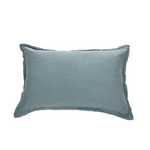 Lin Blue Steel Linen Pilloiw Case Set of 2