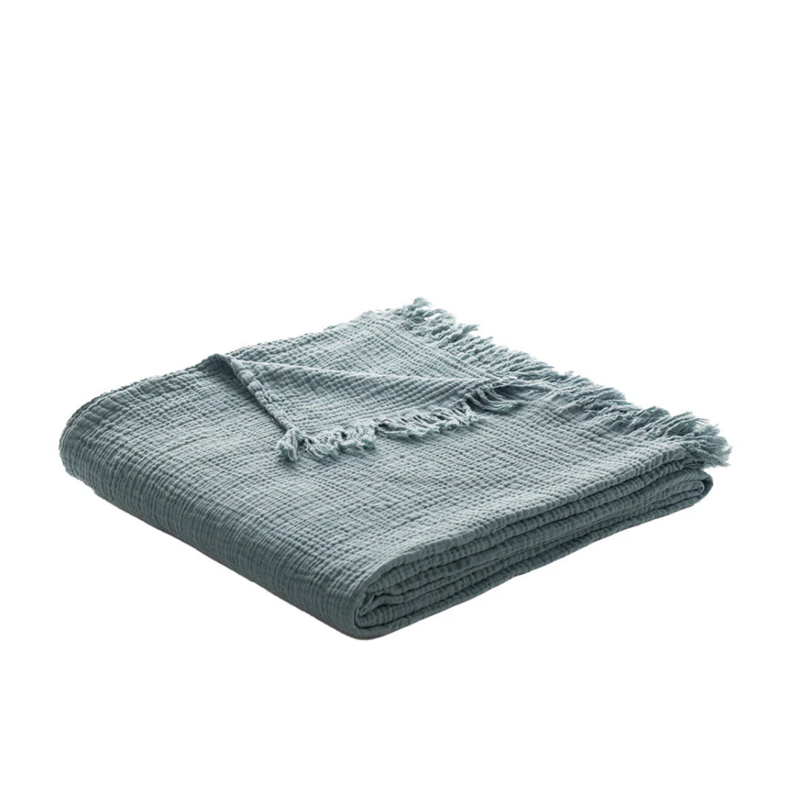 Muslin Steel Blue Throw 60 x 70