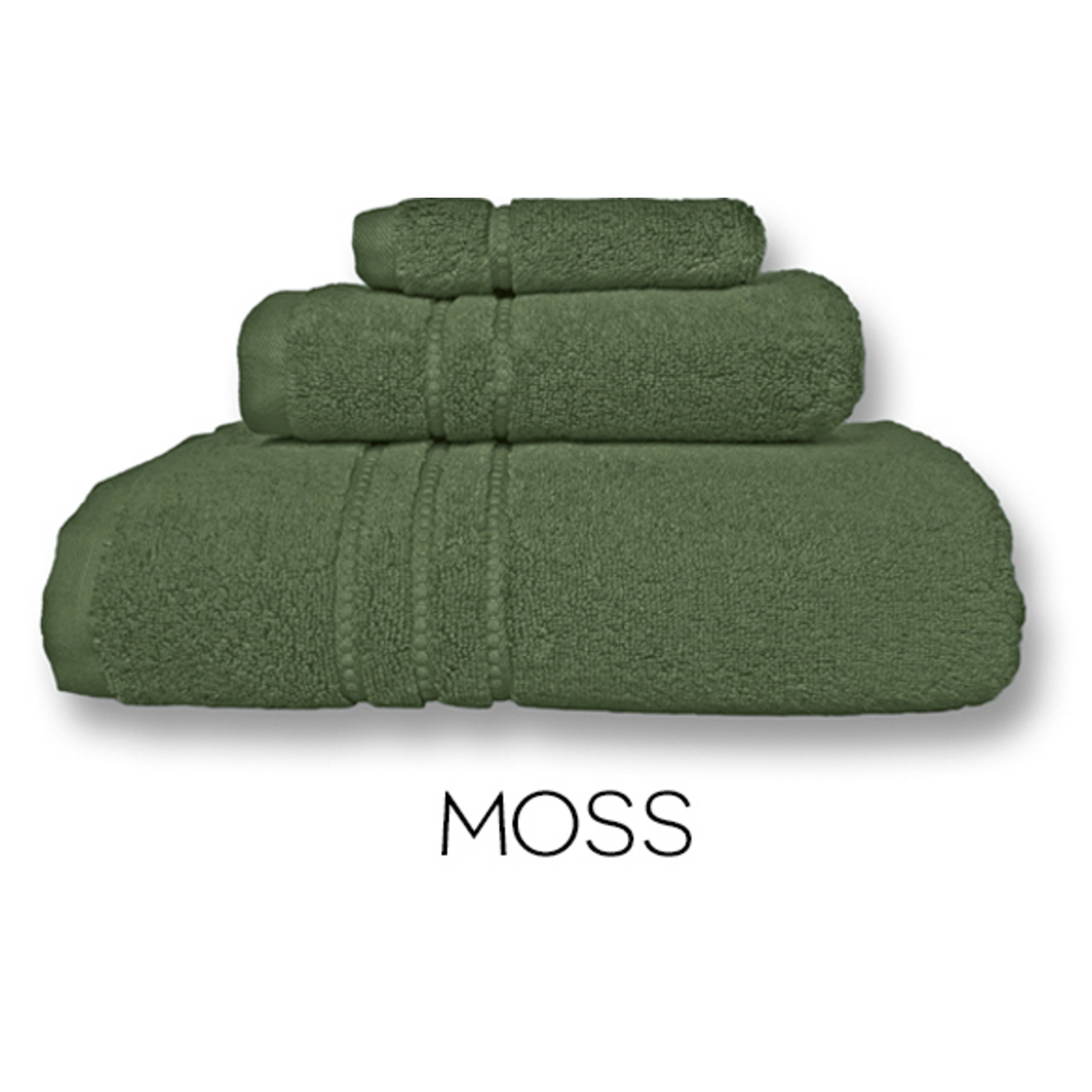 Cuddle Down Portofino Moss Towel Double Set - 2 Bath, 2 Hand, 2 Wash towels