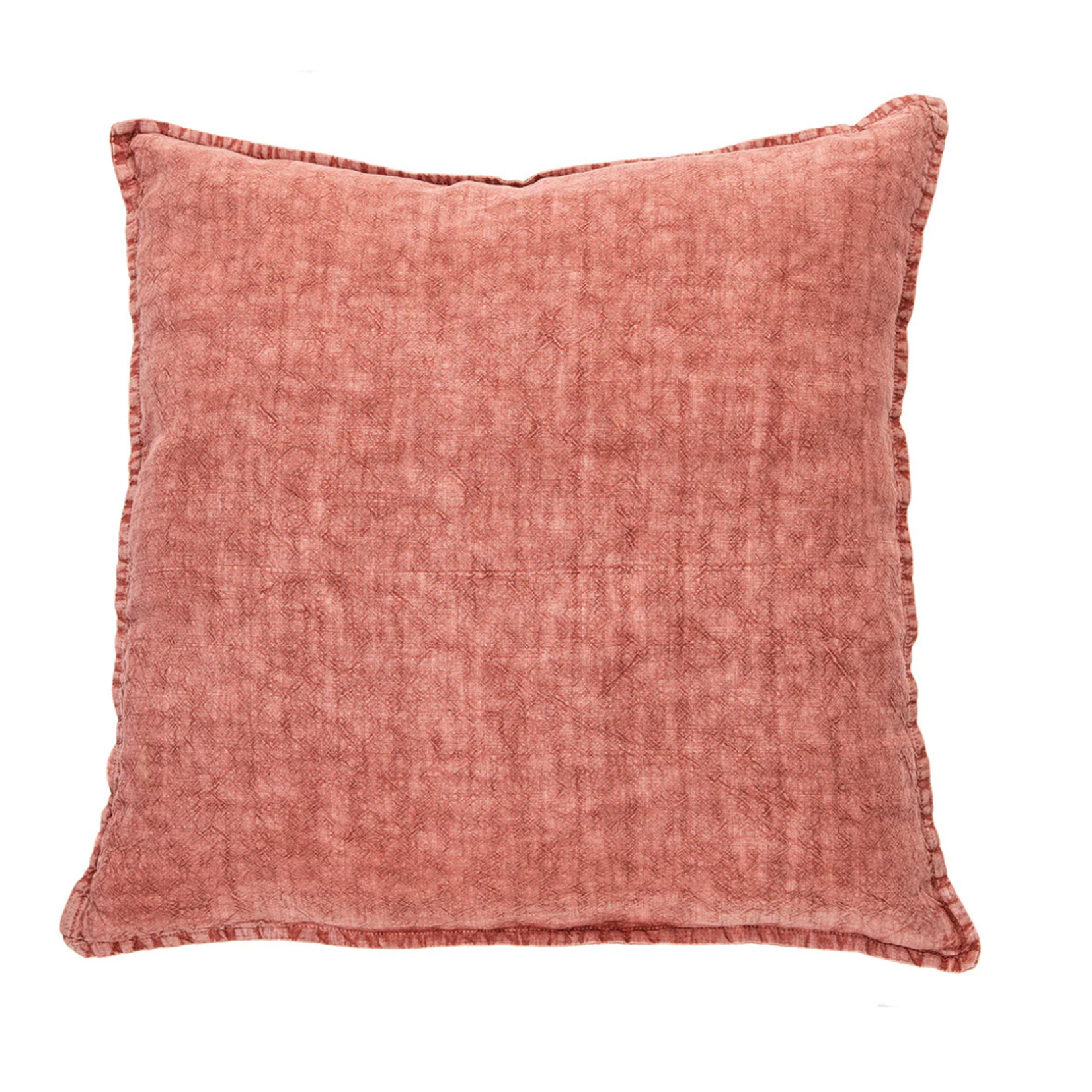 Linen Stone Wash Raspberry European Pillow