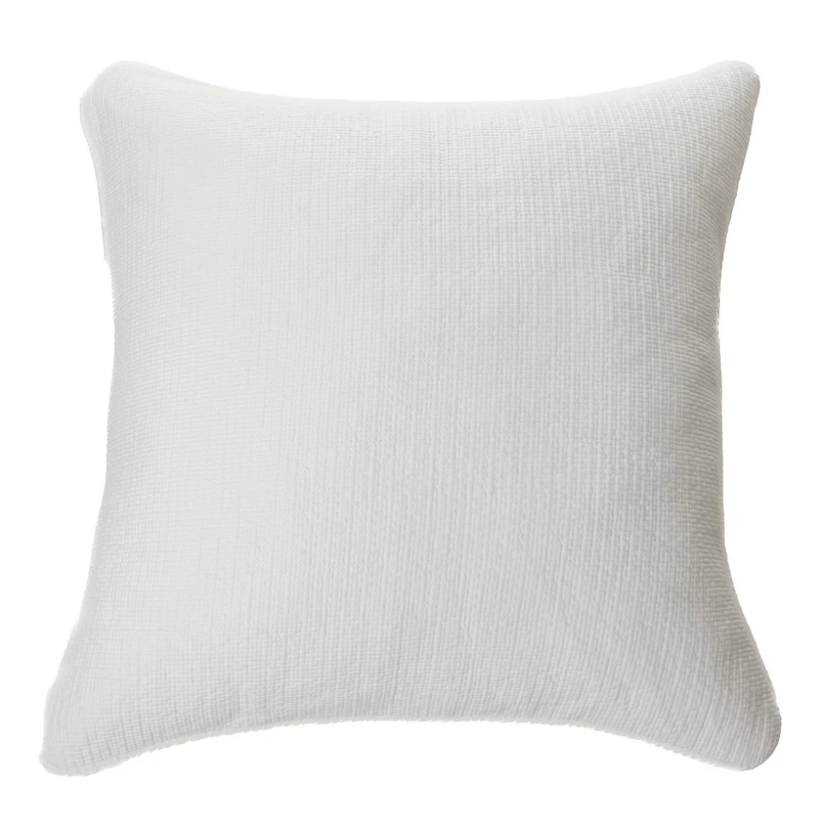 Contemporain White Stitched Decorative pillow 18"x18"