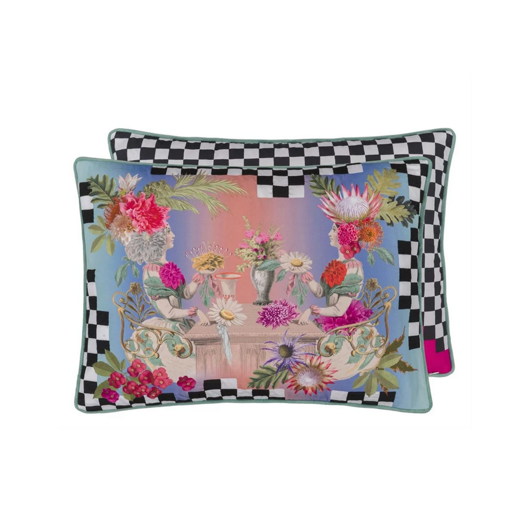 Designer's Guild DG Fleurs Jumelles Mosaique Cushion  18" x 24"