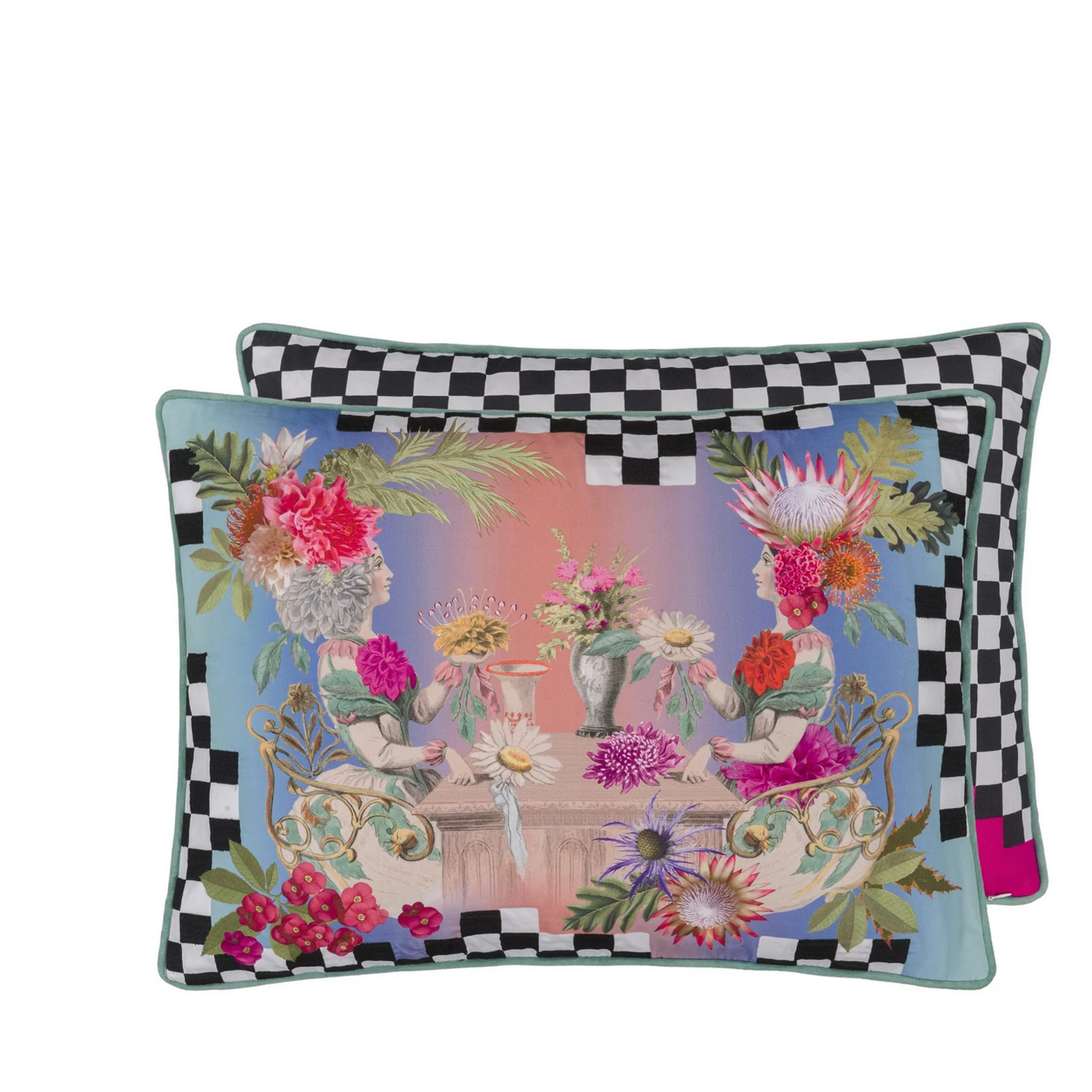 Designer's Guild DG Fleurs Jumelles Mosaique Cushion  18" x 24"