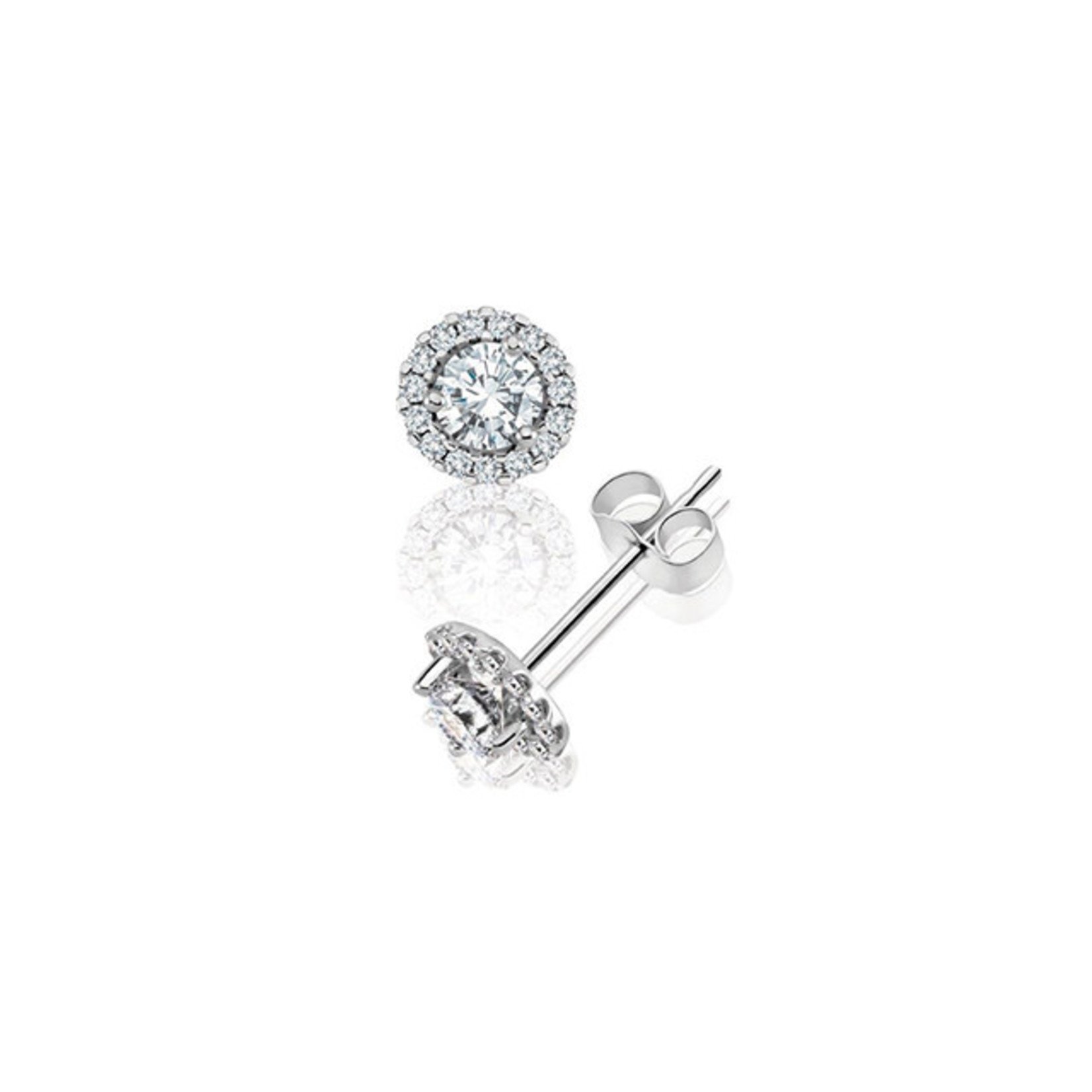 Diamond Stud Earrings with Halo