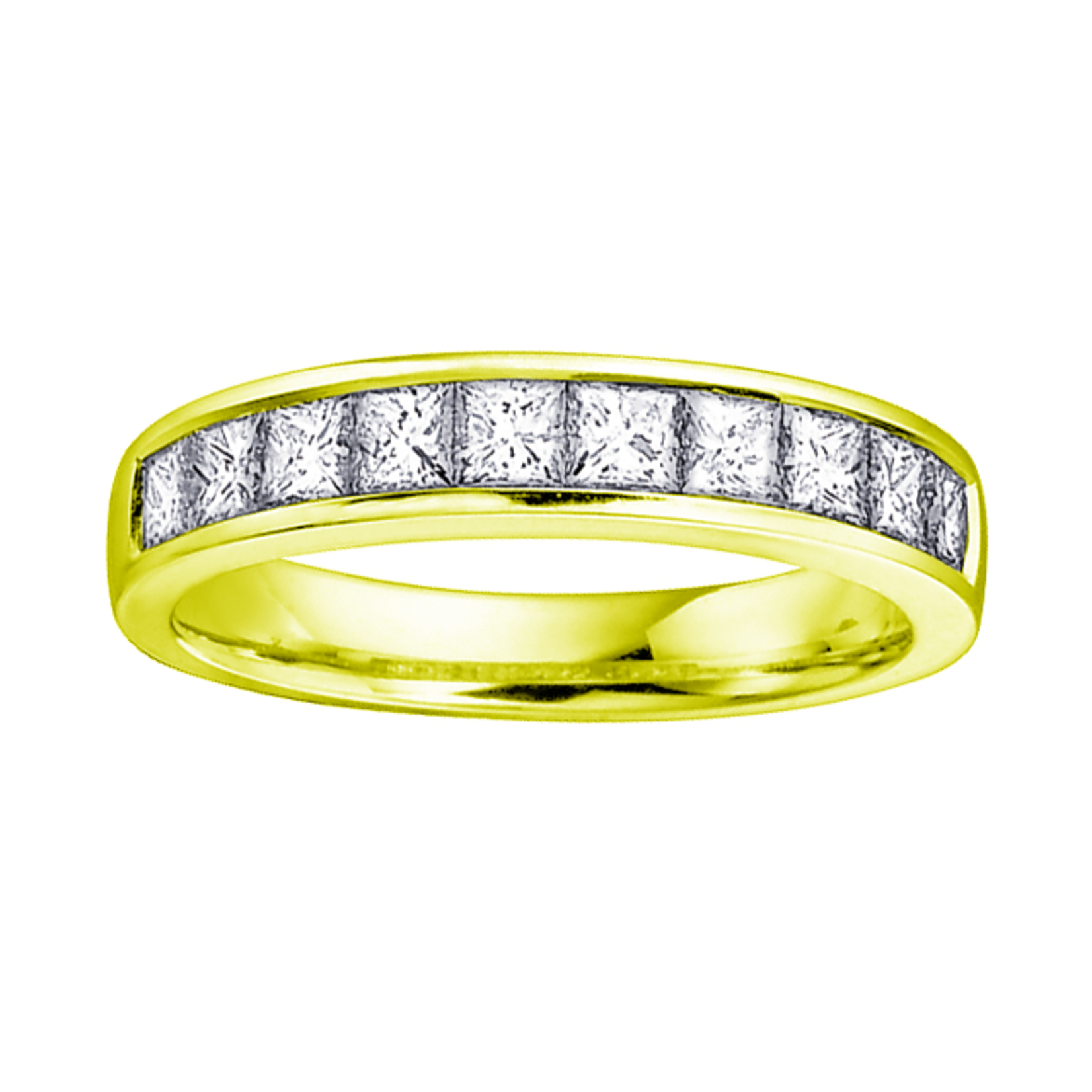 Channel Set Princess Cut Wedding Band