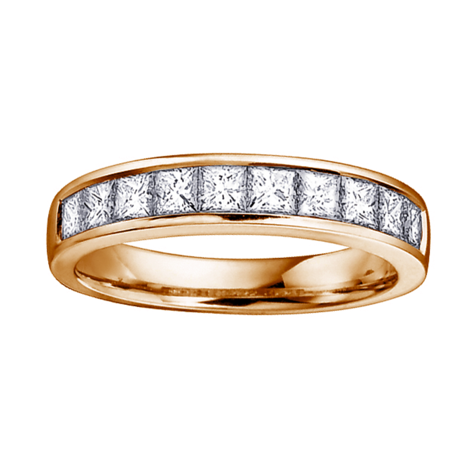 Channel Set Princess Cut Wedding Band