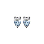 Aquamarine & Diamond Earrings 0.10CT
