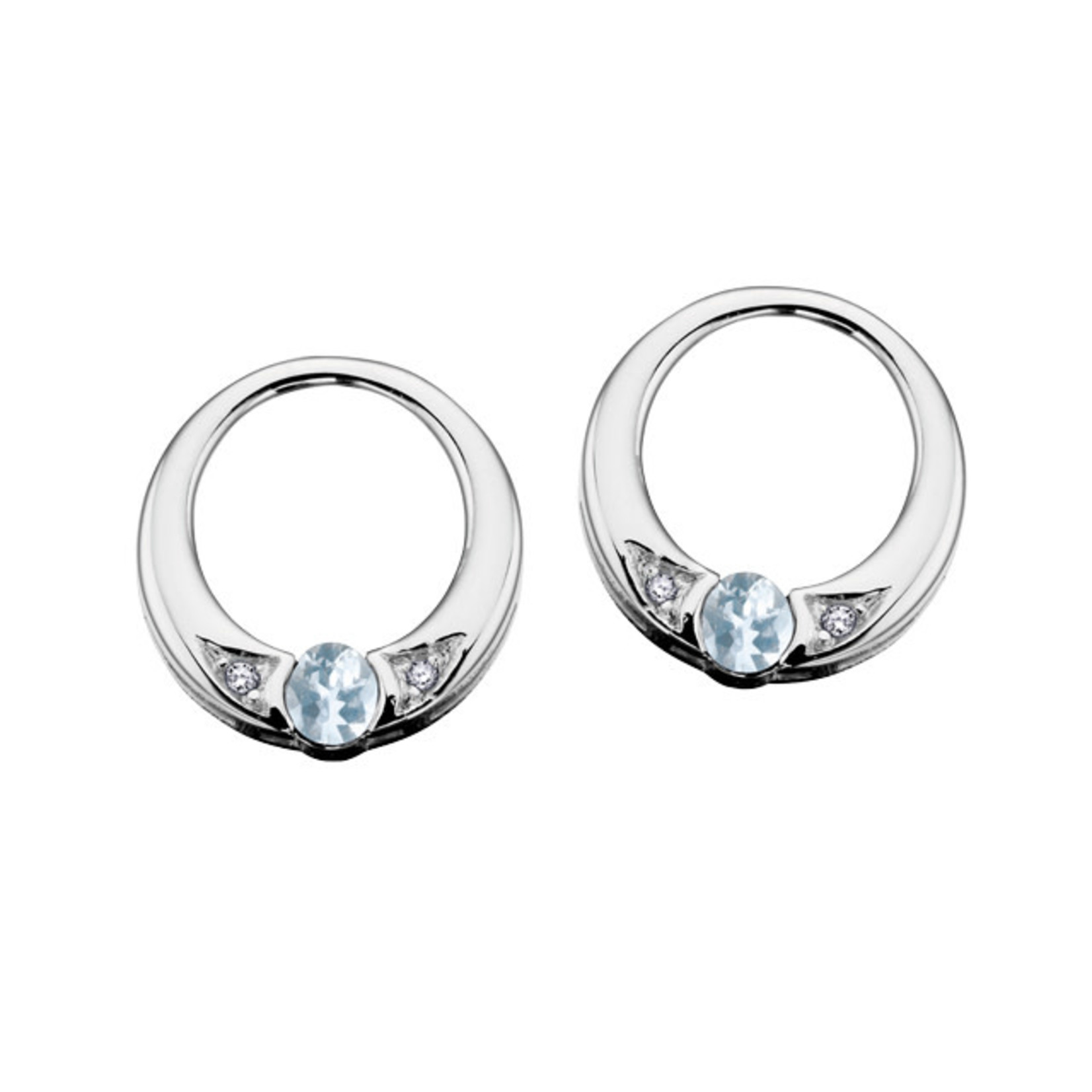 Aquamarine and Diamond Earrings