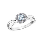 Aquamarine and Diamond Ring