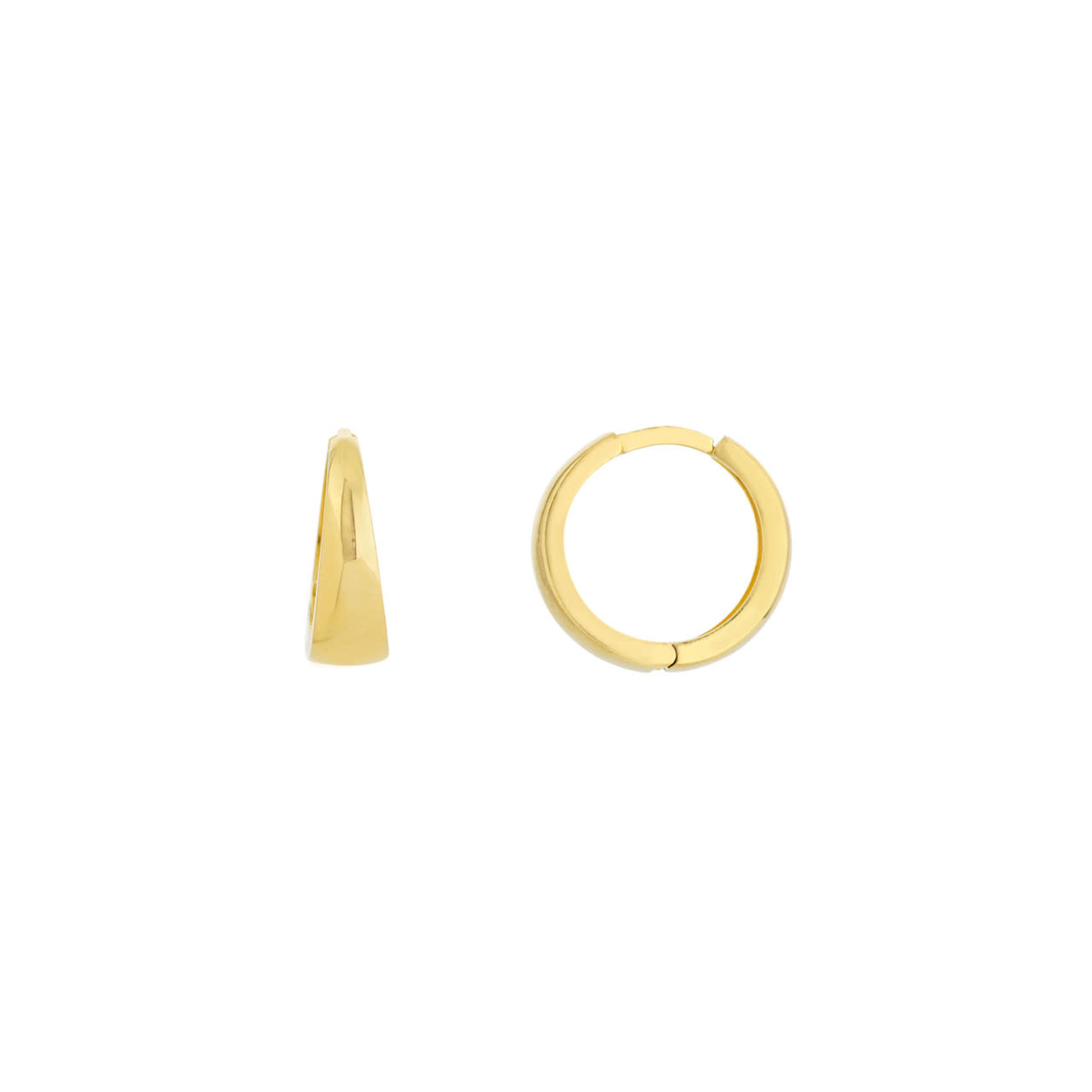 Polished Tapered Hoop Earring 14K Yellow Gold