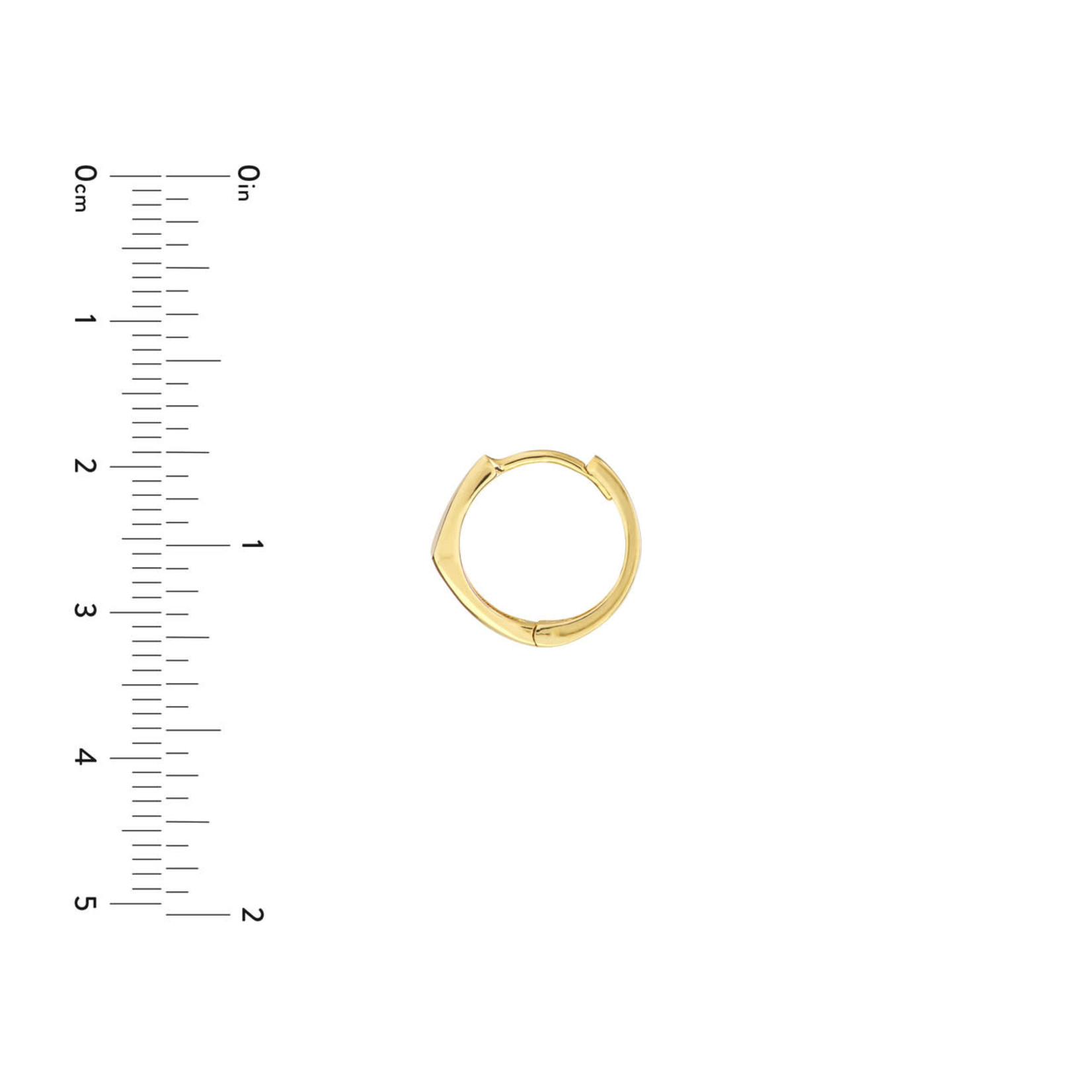 10.30mm Round Hoop Earrings with Taper 10K Yellow Gold