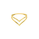 Double Chevron Design Ring 14k Yellow Gold